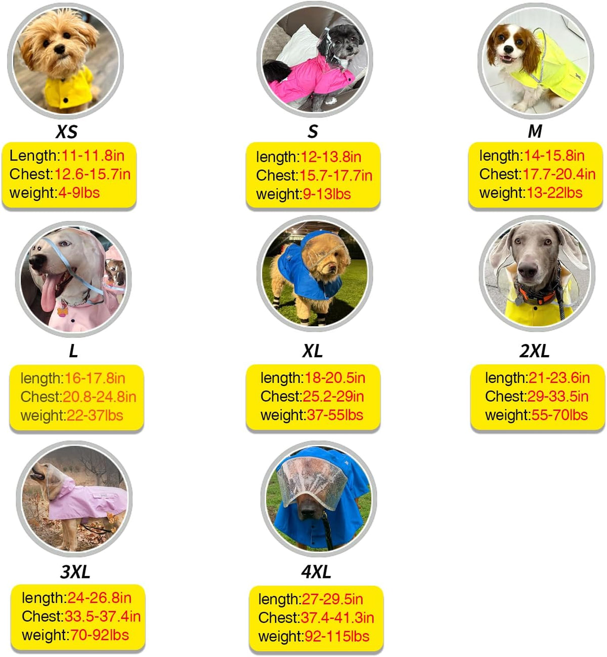 MAMORE pet rain apparel highlighting the elastic leg strips for a secure fit