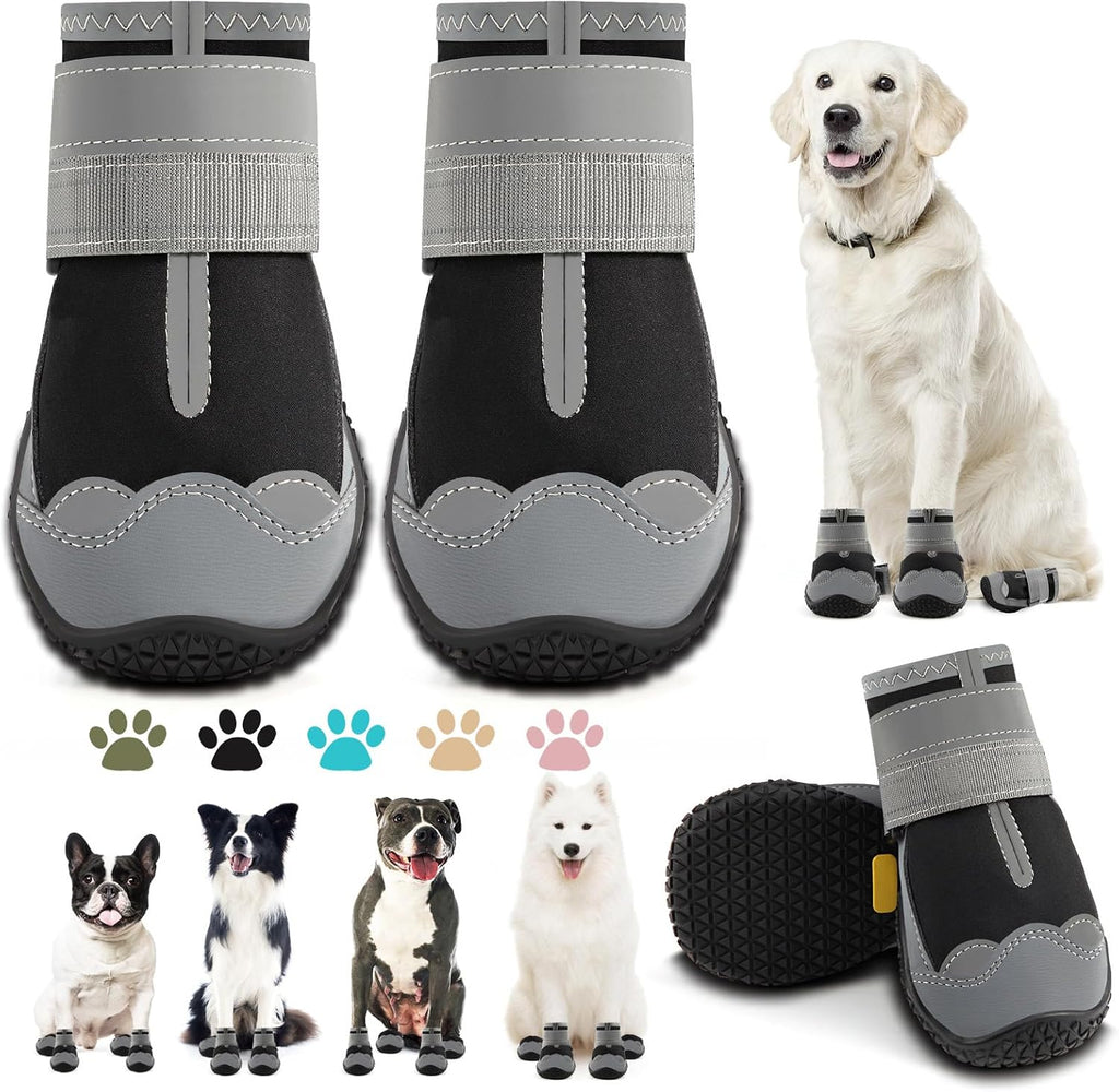 Dog Boots for Large Dogs, Medium Dog Boots & Paw Protectors for Hardwood Floors, Outdoor Dog Booties for Hot Pavement Winter Snow Hiking, Dog Shoes with Reflective Strips - Image 13
