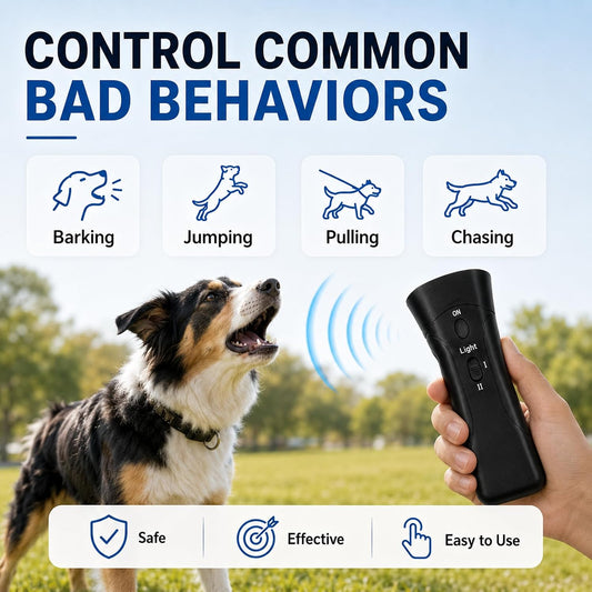 Handheld dog bark control device side profile
