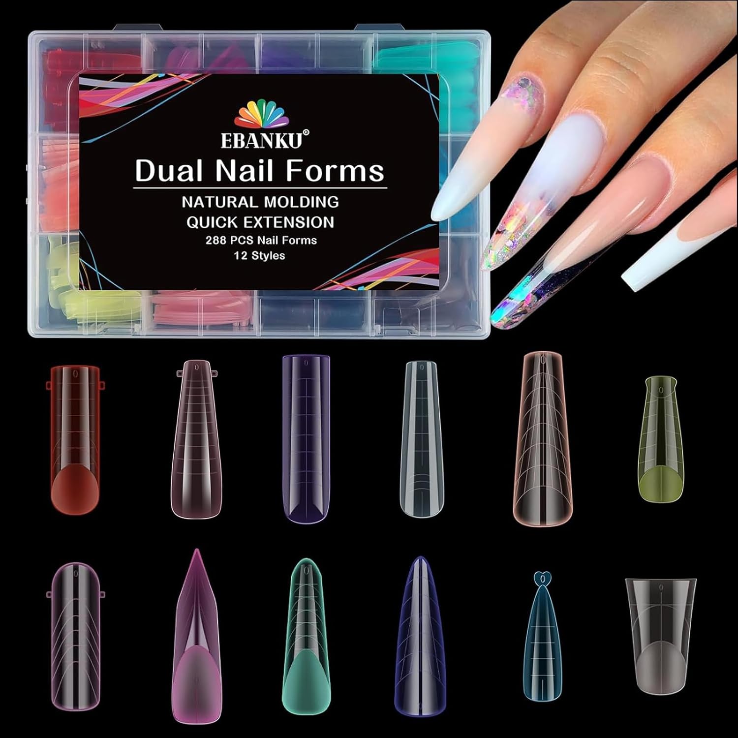 Ebanku dual forms for poly nail gel kit front view
