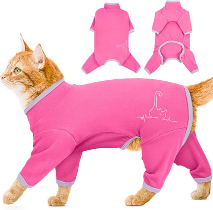 Cat Pajamas for Cats Only, Sticky Hair Cat Clothes, Sphynx Hairless Cats Sweater, Recovery Suit After Surgery, Prevent Lost Hair Kitten Onesie Shirts Costumes Outfits for Pet - Image 10