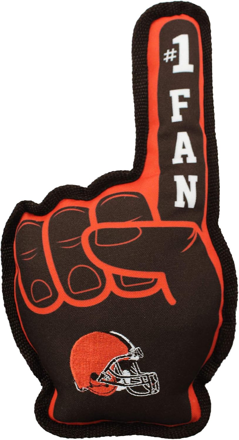Pets First NFL themed toy with tuggable squeaker