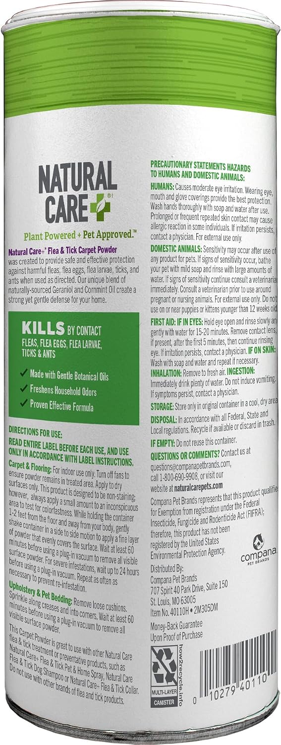Natural Care Flea And Tick Carpet Powder lifestyle display