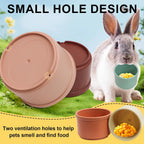 Rabbit treat dispensing nesting cups with bottom scent holes for foraging simulation