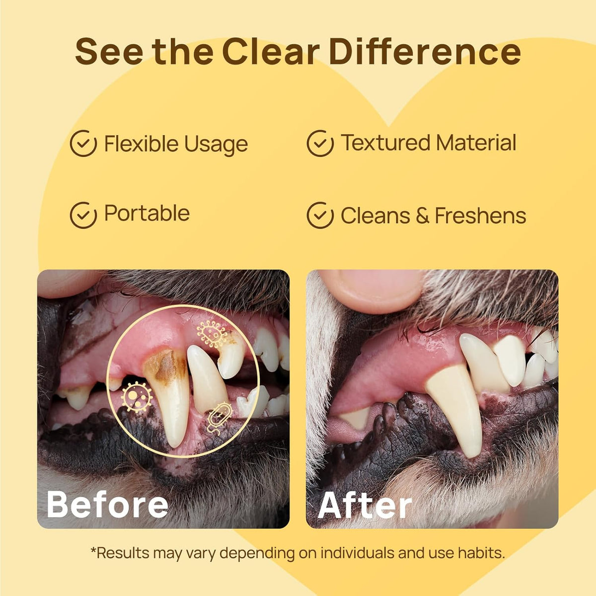 Close up of Hicc Pet dental wipe texture