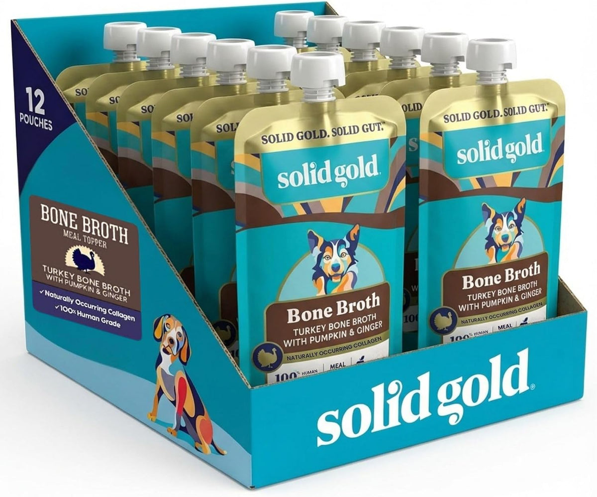 Solid Gold Beef Bone Broth for Dogs - Limited Ingredient Bone Broth Dog Food Toppers for Picky Eaters with Collagen & Superfoods - Dog Gravy Topper for Dry Food - Gut Health & Hydration - 12 Pack - Image 15