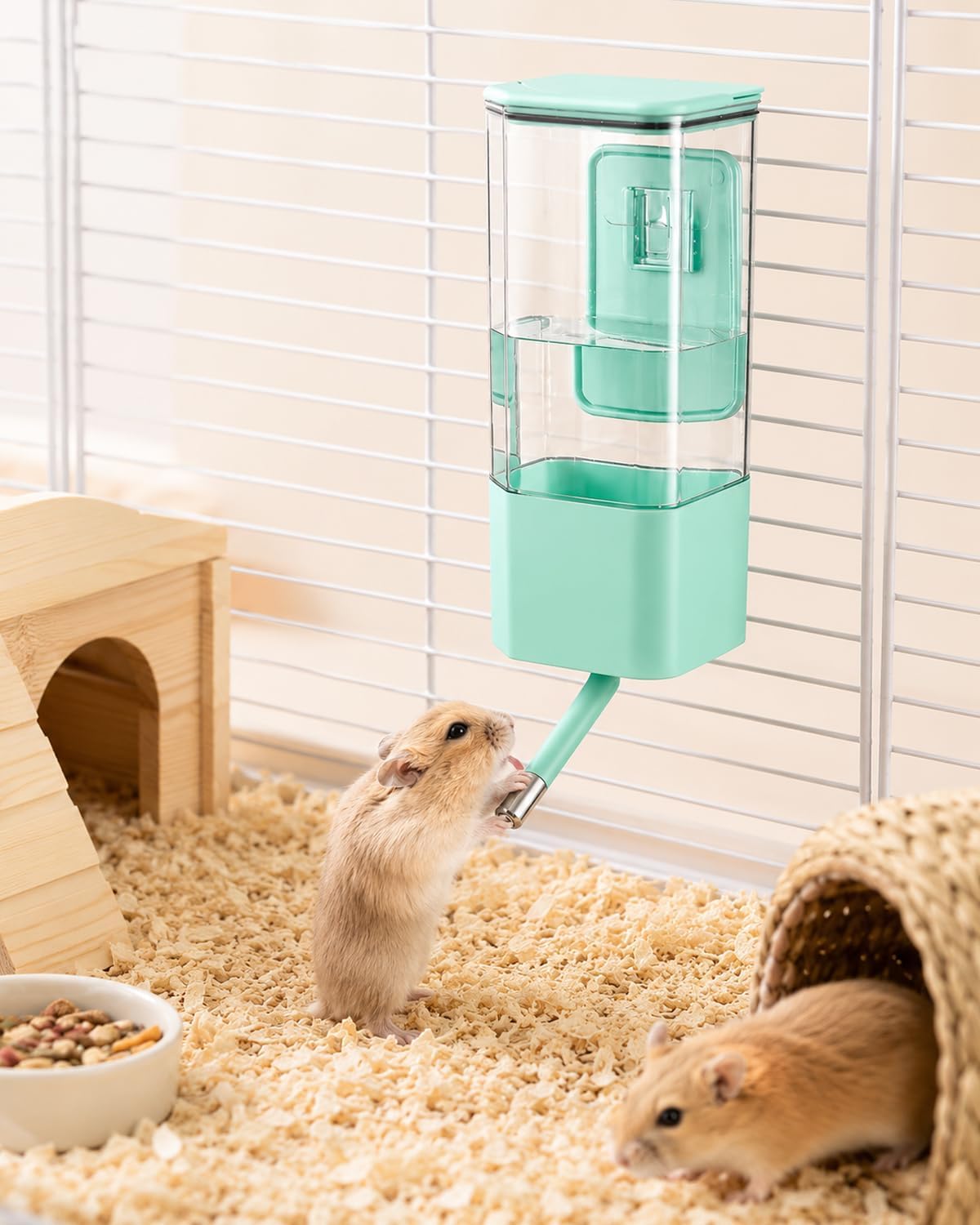 47OZ No-Drip Small Animal Water Bottle, Large Capacity Leakproof Hanging Pet Water Dispenser for Cage Crate, Water Feeder for Guinea Pig, Hamster, Rabbit, Ferret, Chinchilla (White) - Image 10