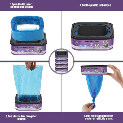 Astrallgn heavy duty fifteen feet cat litter bag roll close up