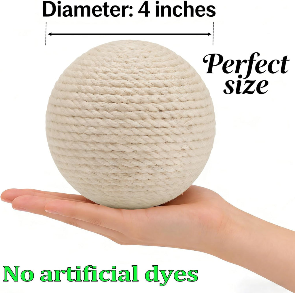 DMZBJ sisal cat ball showing textured fiber surface