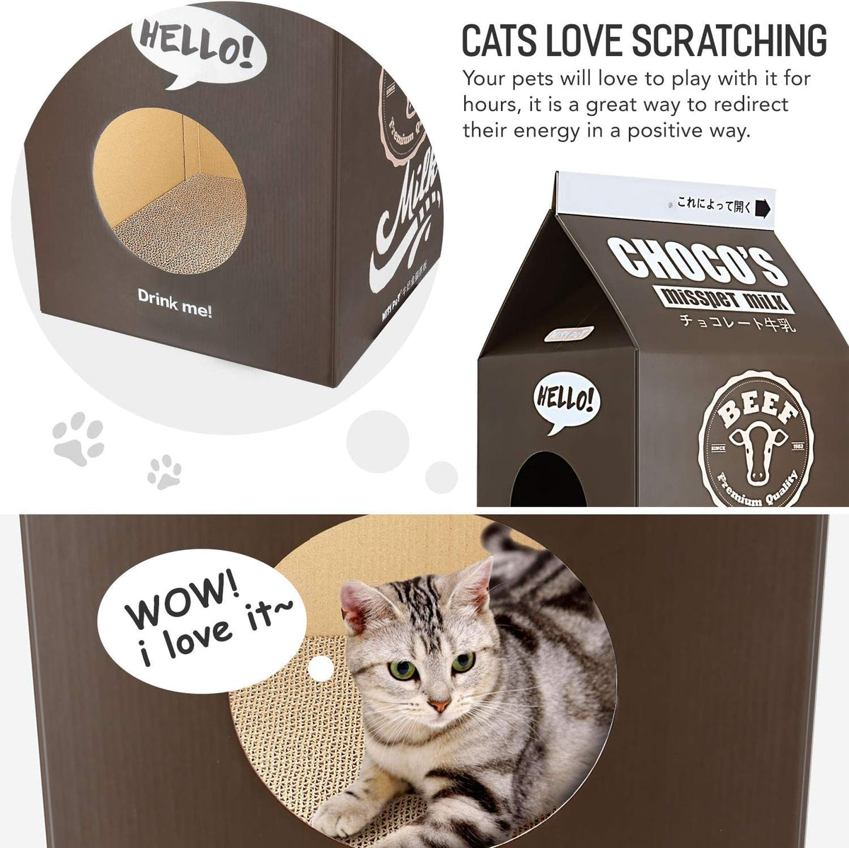 FluffyDream indoor cat condo house package with included catnip