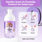Oivolii dematting spray showing coconut oil and jojoba oil benefits for pet fur