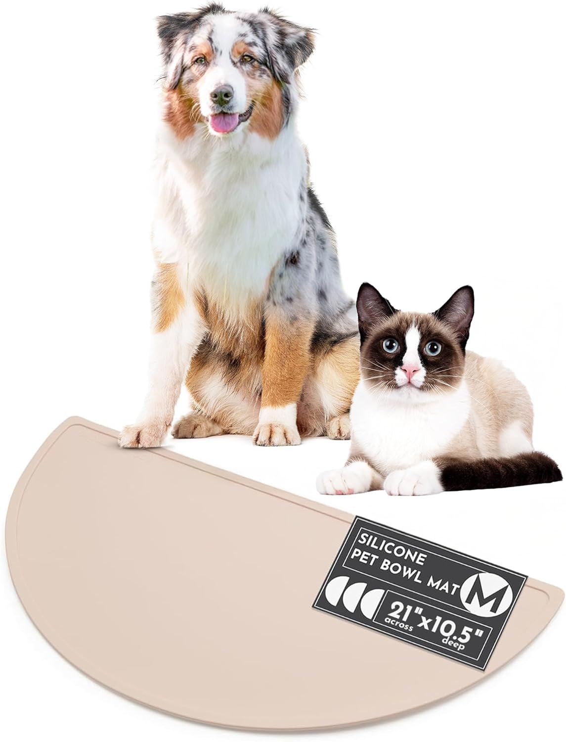 Should We Go Waterproof Silicone Dog Food Mat Natural Sand Front View