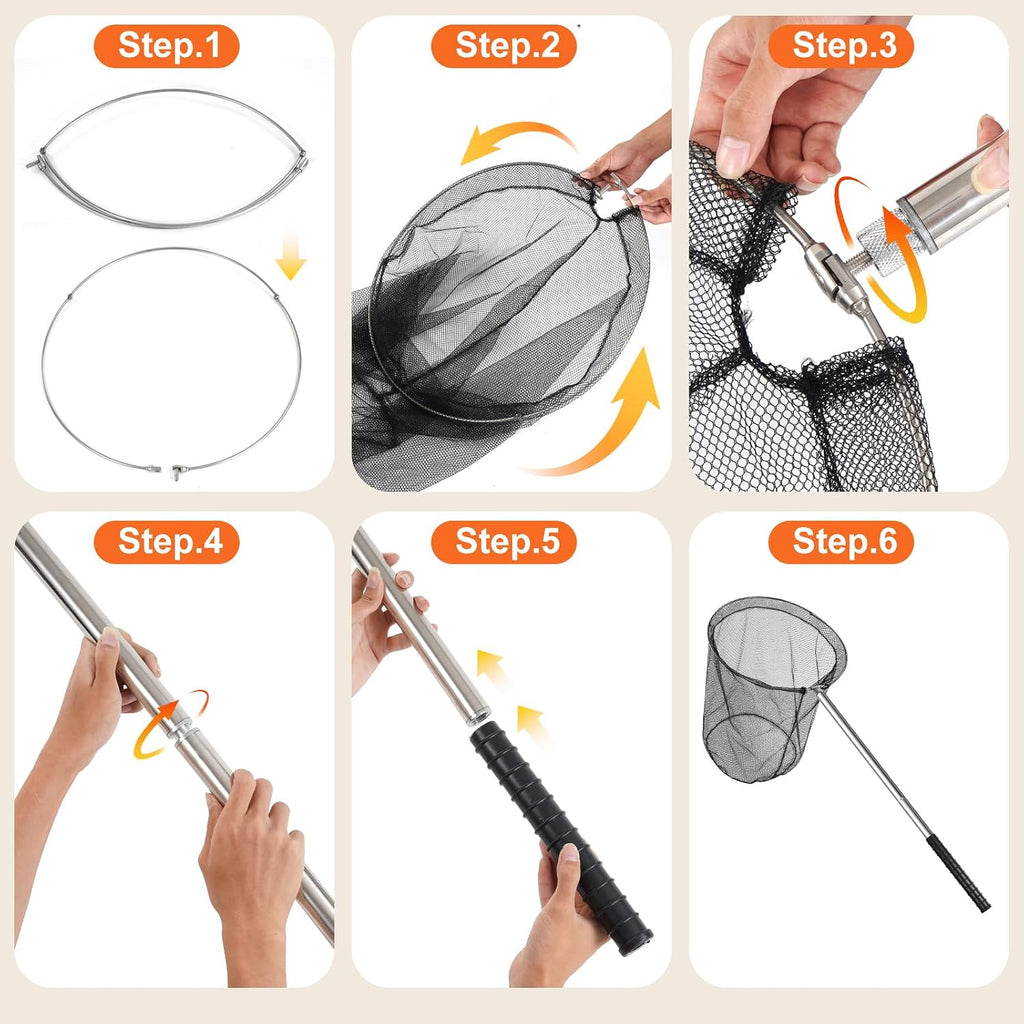 Uross telescopic animal net components and frame