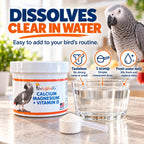 UnRuffledRx(TM) Bird Calcium Plus with Magnesium and D3, Dissolves Clear and Tasteless in Water, Supports Bone, Muscle, Feather and Egg Health, 45 Servings, Made in FDA-Registered USA Facility - Image 5