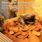 Close up of smooth edged pine bark pieces for pet safety