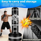 Thickened PVC freestanding kickboxing bag for men and women beginners.