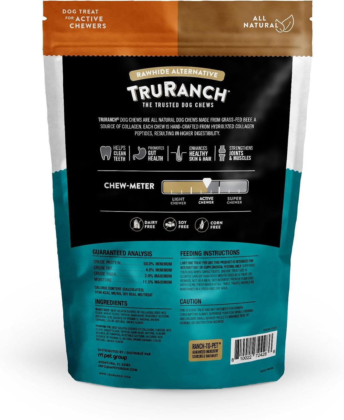 TRURANCH Roast Beef and Pumpkin Pie dog treats texture close up