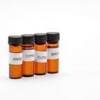 Close up of scent work training essential oils for dogs