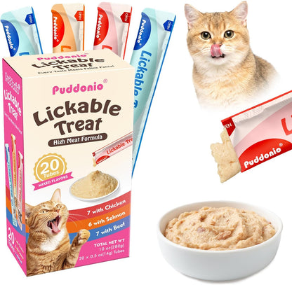 Puddonio Lickable Cat Treats 20 pack front view