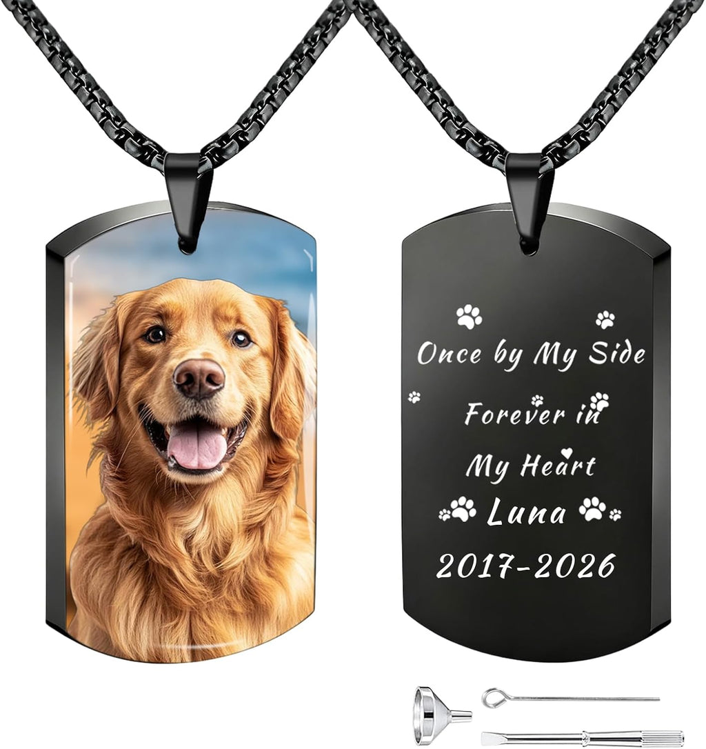 QYH Custom Cat Ashes Necklace - Memorial Pet Urn Necklaces for Dogs Cat Ashes with Picture & Name, Jewelry for Dogs Ashes Personalized Customized Gifts for Pet Lover (Message) - Image 12