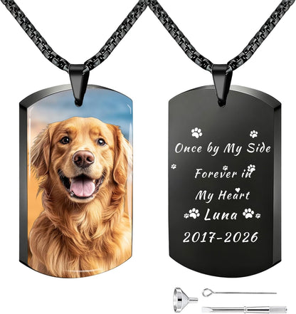 QYH Custom Cat Ashes Necklace - Memorial Pet Urn Necklaces for Dogs Cat Ashes with Picture & Name, Jewelry for Dogs Ashes Personalized Customized Gifts for Pet Lover (Message) - Image 12