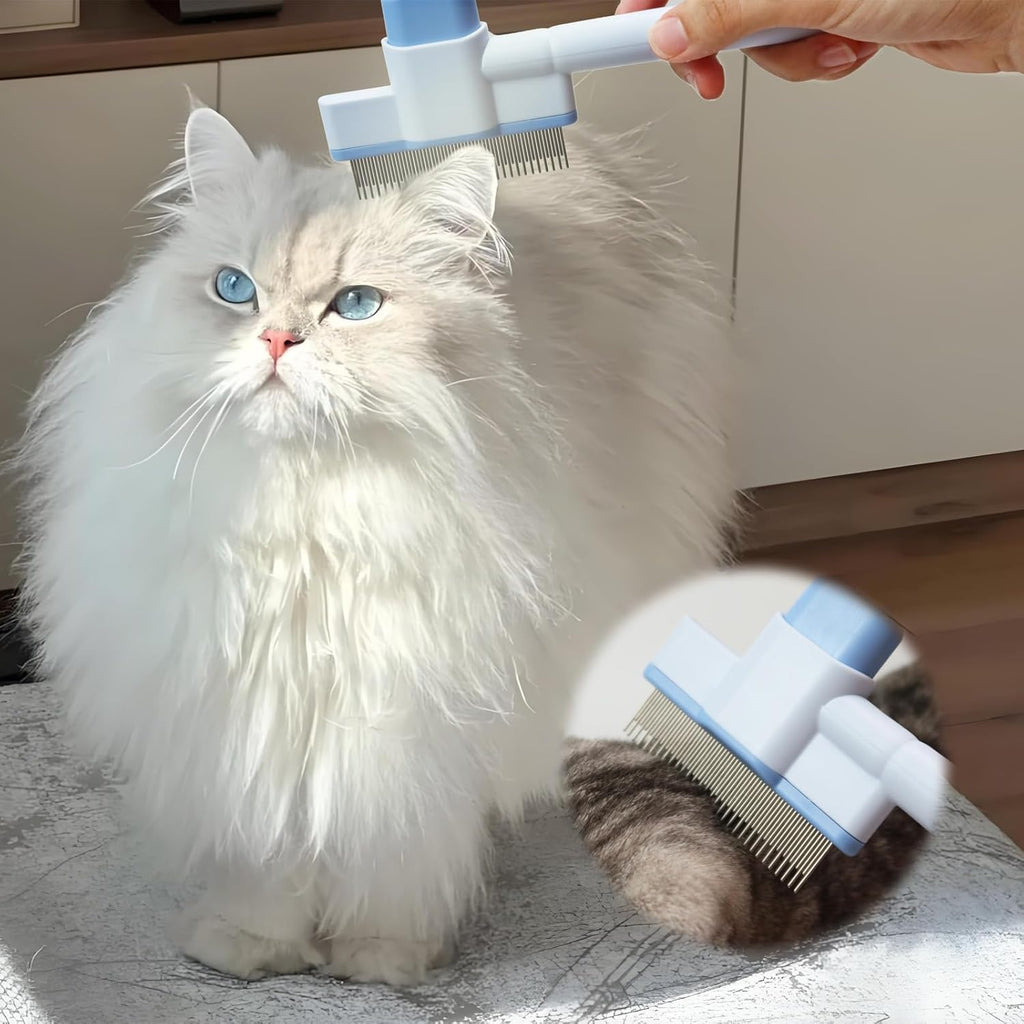 Jptecy self cleaning pet grooming tool button mechanism