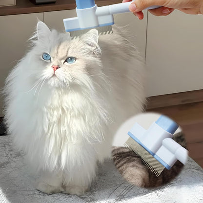 Jptecy self cleaning pet grooming tool button mechanism