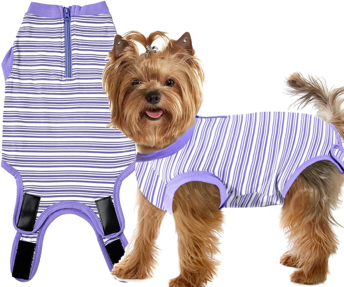 Recovery Suit for Dogs,Dog Cone Alternative Zipper Surgery Suit Female Spay,Soft Dog Surgery Suit for Anti Licking,Breathable Surgical Suit for Dogs Female Spay - Image 9