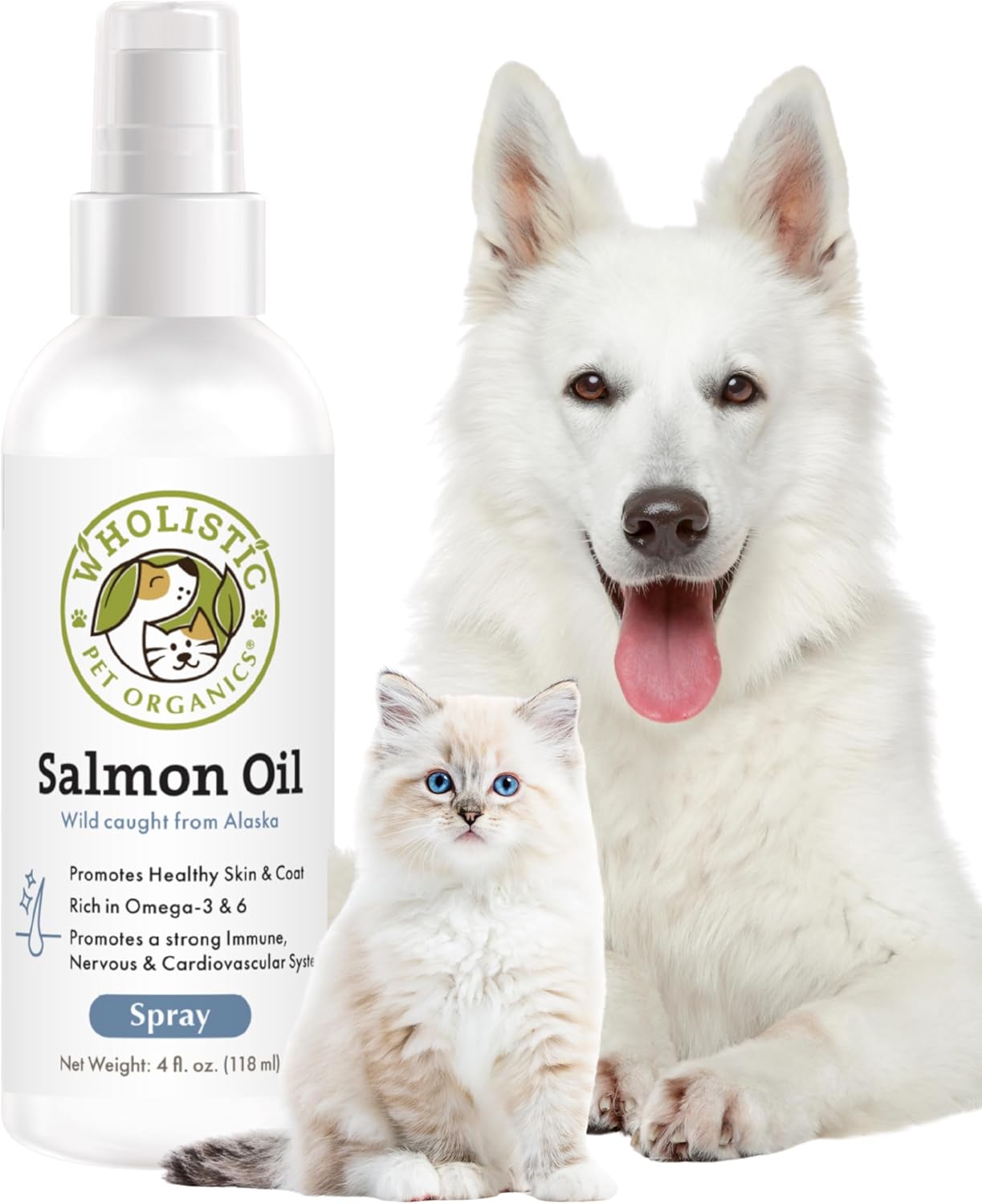 Wholistic Pet Organics Wild Alaskan Salmon Oil for Dogs and Cats - Omega 3 Fish Oil for Dogs & Cats - Cat & Dog Skin and Coat Supplement for Heart, Joints - DHA, EPA Omega 3 Liquid Food Topper - 16 oz - Image 10