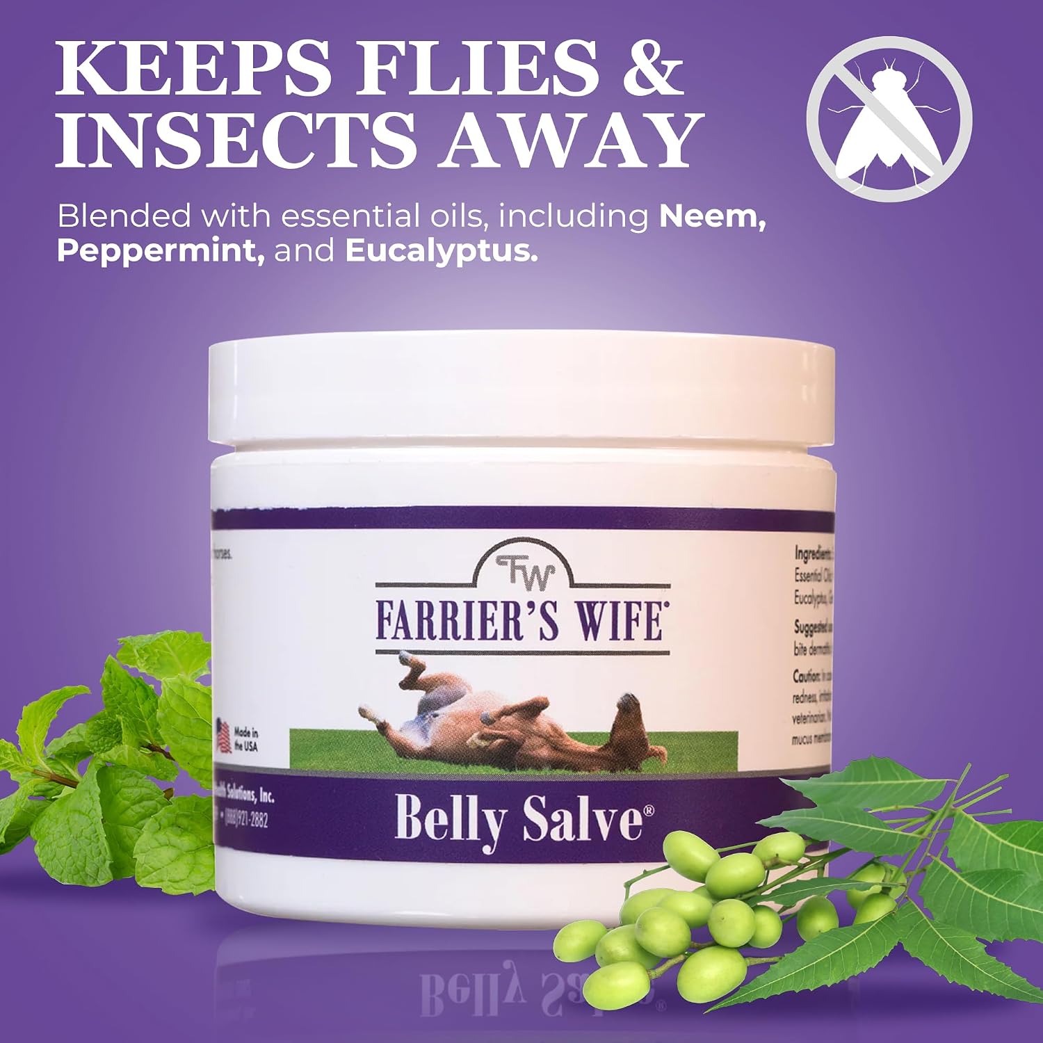 Farrier's Wife Belly Salve 7 ounce jar side profile