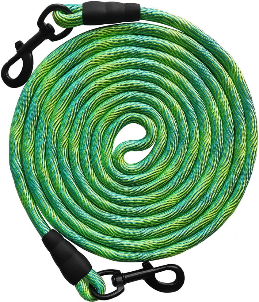 BTINESFUL Dog Tie Out, Check Cord Long Tether Rope Leash, 8ft 12ft 20ft 30ft 50ft 75ft Yard Training Dog Lead - Large Medium Small Dogs Outdoor Playing, Camping, or Backyard (12ft, Orange Black) - Image 12