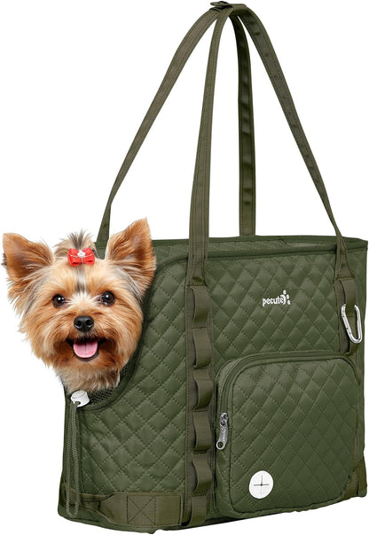 Pecute Dog Purse Carrier, Dog Carrier with Pockets for Small Dogs, Fits Dogs 5 lbs to 9 lbs, Cat and Puppies Tote Bag, Outing, Travel, Vet, Black - Image 9