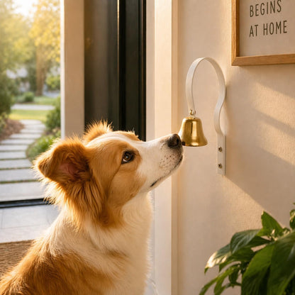 GoldTiger Fixed Metal Dog Doorbell for Potty Training - Heavy Duty Steel Wall Mounted Dog Bell for Door to Ring to Go Outside - Professional Puppy Housebreaking Communication Tool, No Snag (White) - Image 9