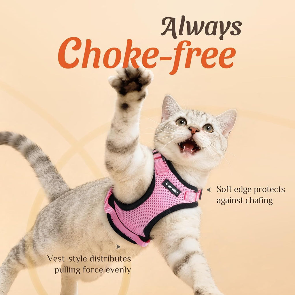 Close up view of Dooradar extra small pink cat vest showing soft fabric edges