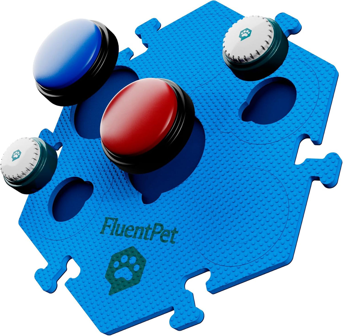 FluentPet Extra Large FlexTiles for Big and Small Buttons - 3-Pack - Holds Big 3.5 1.9" Talking Dog and Cat Buttons - Each Button Mat Securely Holds 6 Buttons - Durable and Non-Slip - Image 9
