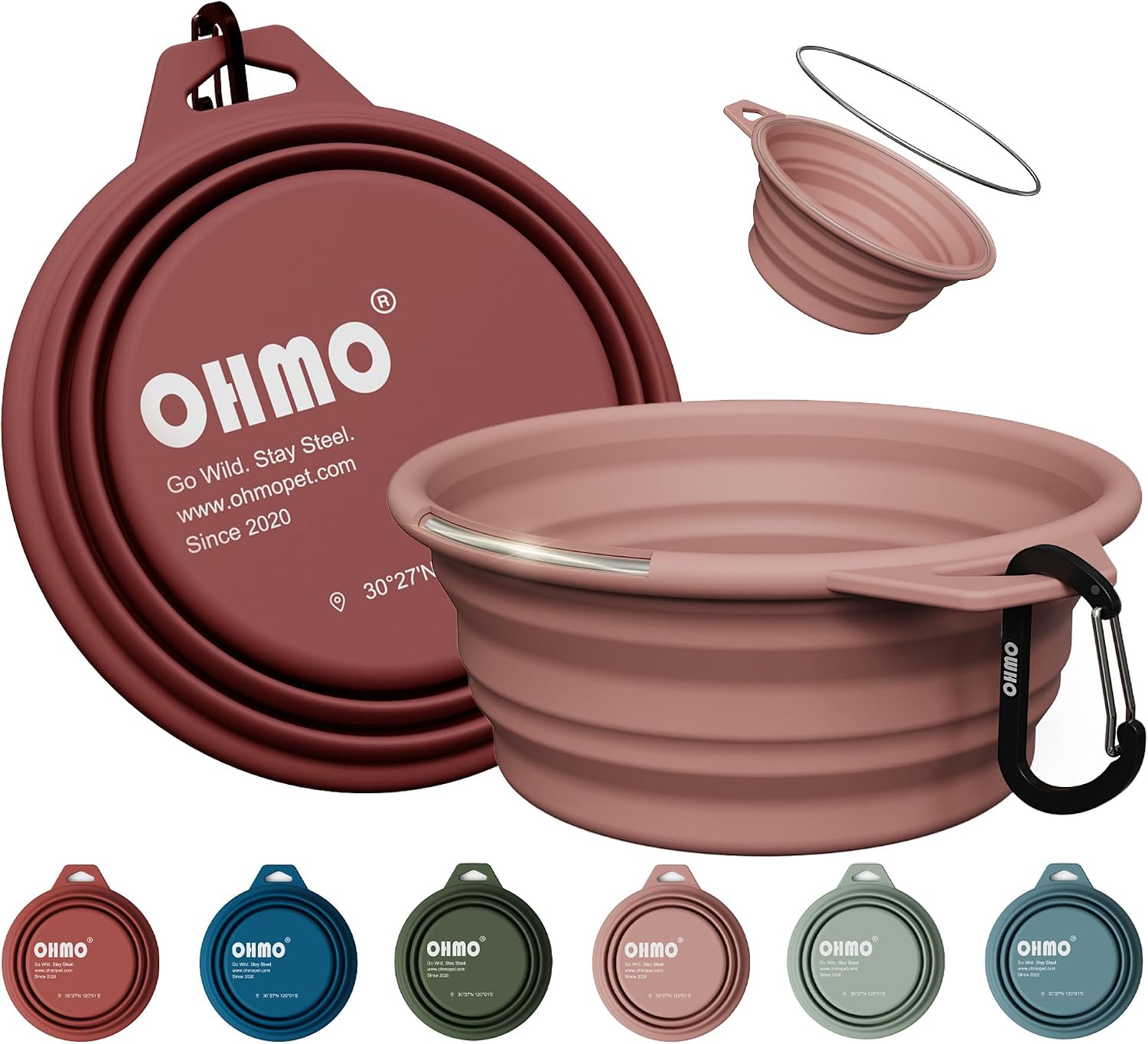 OHMO Collapsible Dog Bowl (2 Pack, Camo & Light Green 12oz/400ml) Premium Silicone Pet Water Bowls for Cats & Dogs, Portable Foldable Dog Travel Bowls for Outdoor Camping Hiking - Image 12