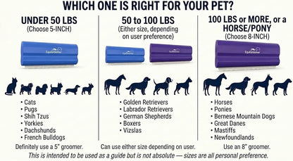 Large blue undercoat shedding tool for horses and dogs close up