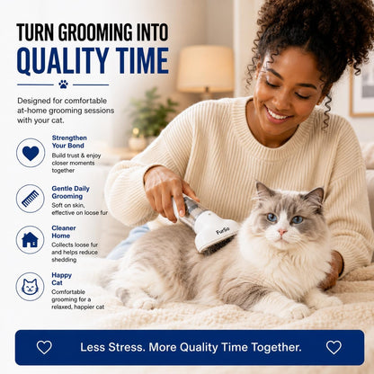FurSo Cat Grooming Vacuum Kit, 5-in-1 Cordless Pet Grooming Vacuum for Cats & Dogs, 6000PA Pet Hair Vacuum, Low-Noise Deshedding Brush, 3-Speed LCD, Hair Remover, Type-C Charge - Image 10
