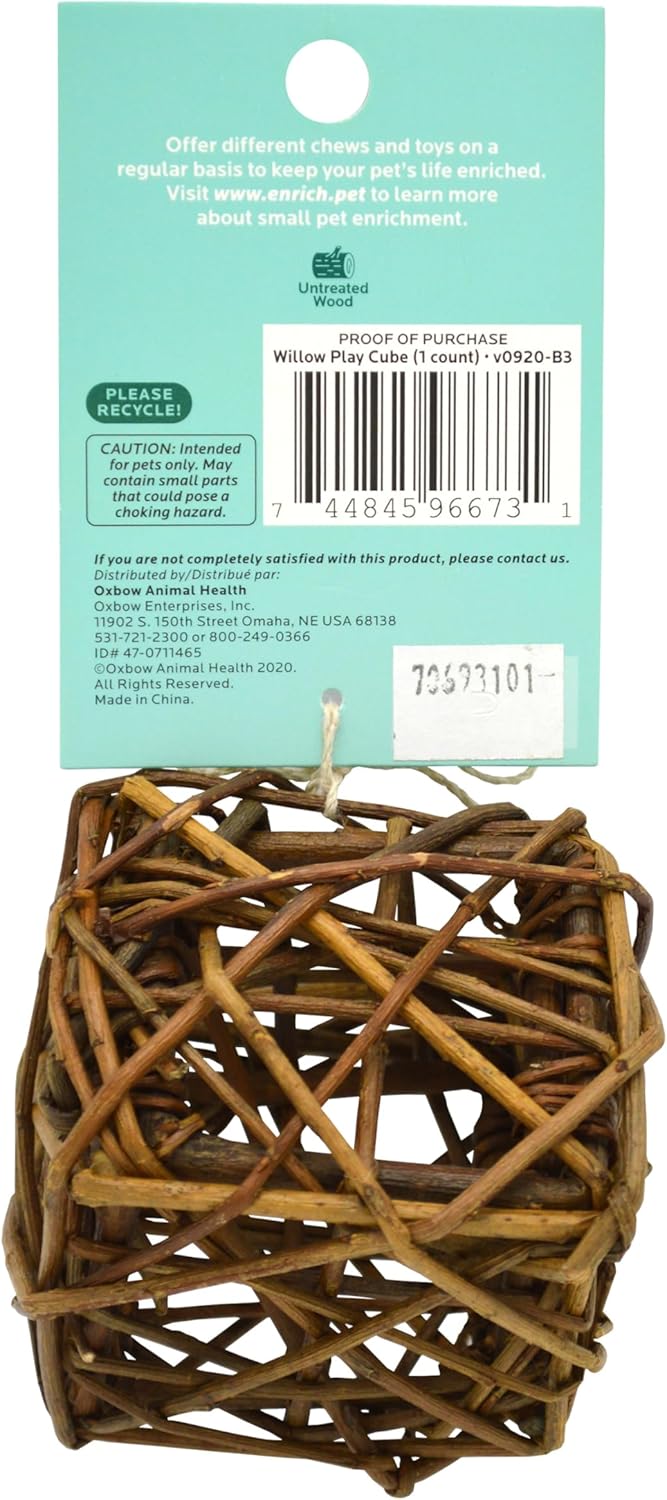Oxbow natural willow chew toy stuffed with premium hay
