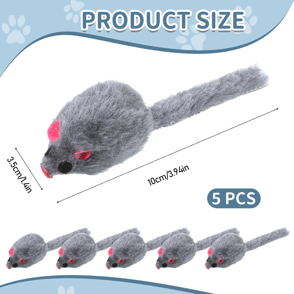 Five pieces of realistic artificial fur kitten toys showing pink ears details.