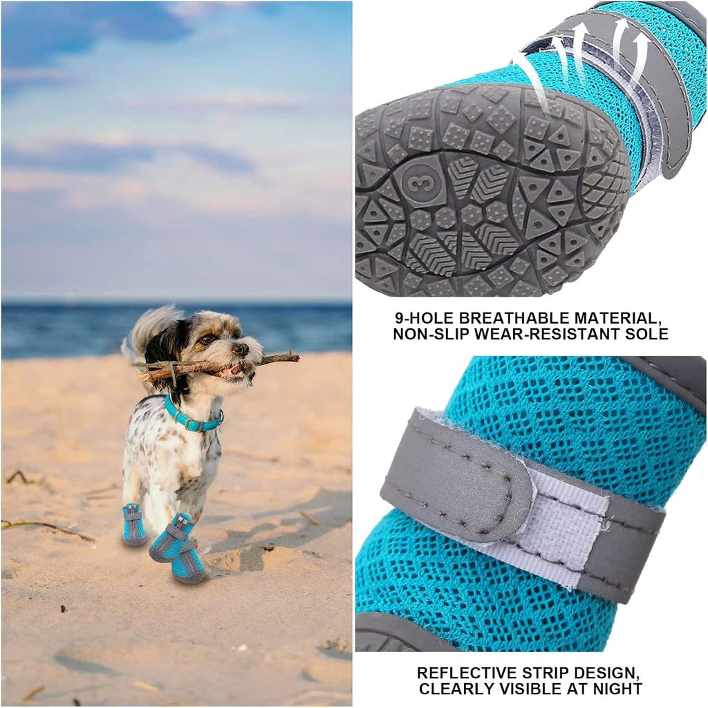 Side view of dtyxpet dog shoes showing adjustable straps