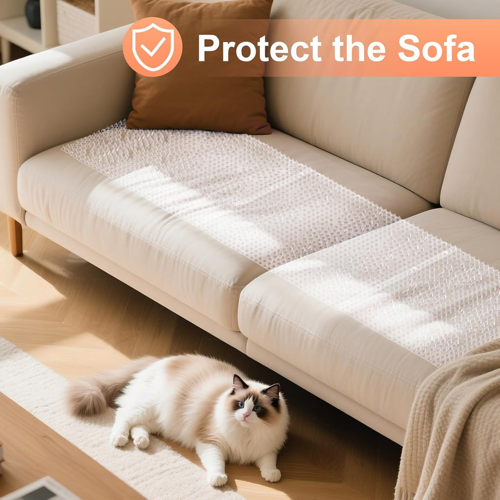 Flexible Uross cat deterrent mat being cut to size
