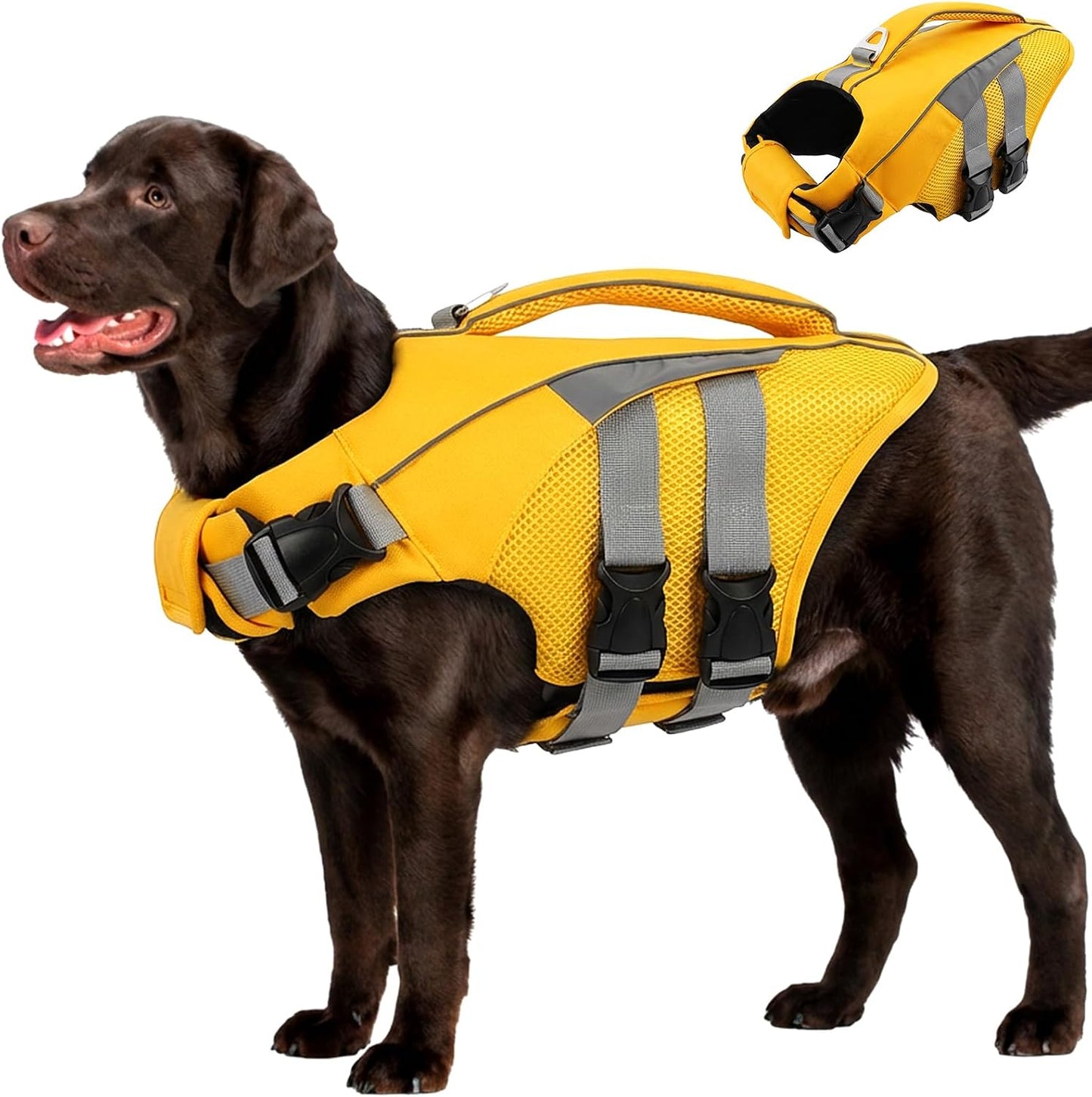 MIGOHI Dog Life Jacket,Reflective Dog Life Vest for Swimming Boating,Ripstop Dog Swimsuit with Rescue Handle,Adjustable Pool Float for Small Medium Large Dogs,Pet Safe Lifesaver with Superior Buoyancy - Image 11