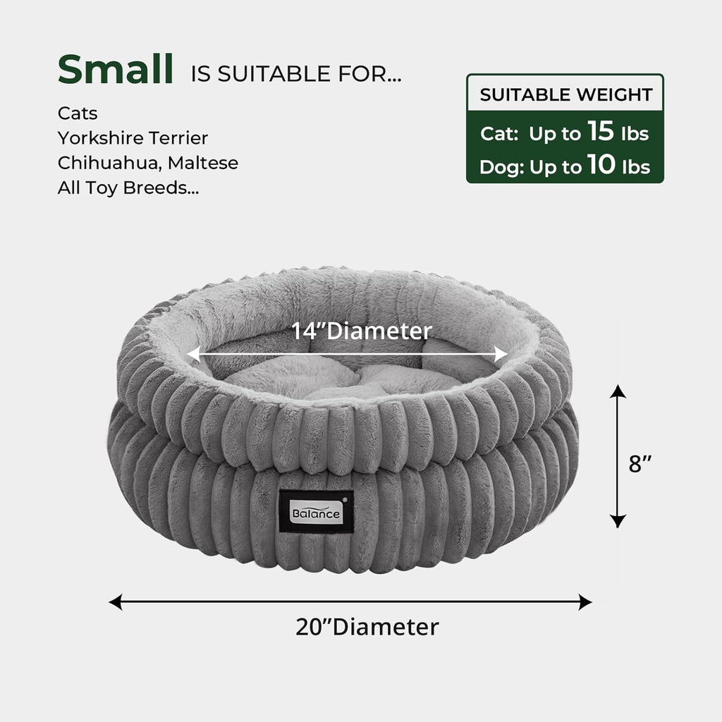 Balance kitten bed with high supportive edge