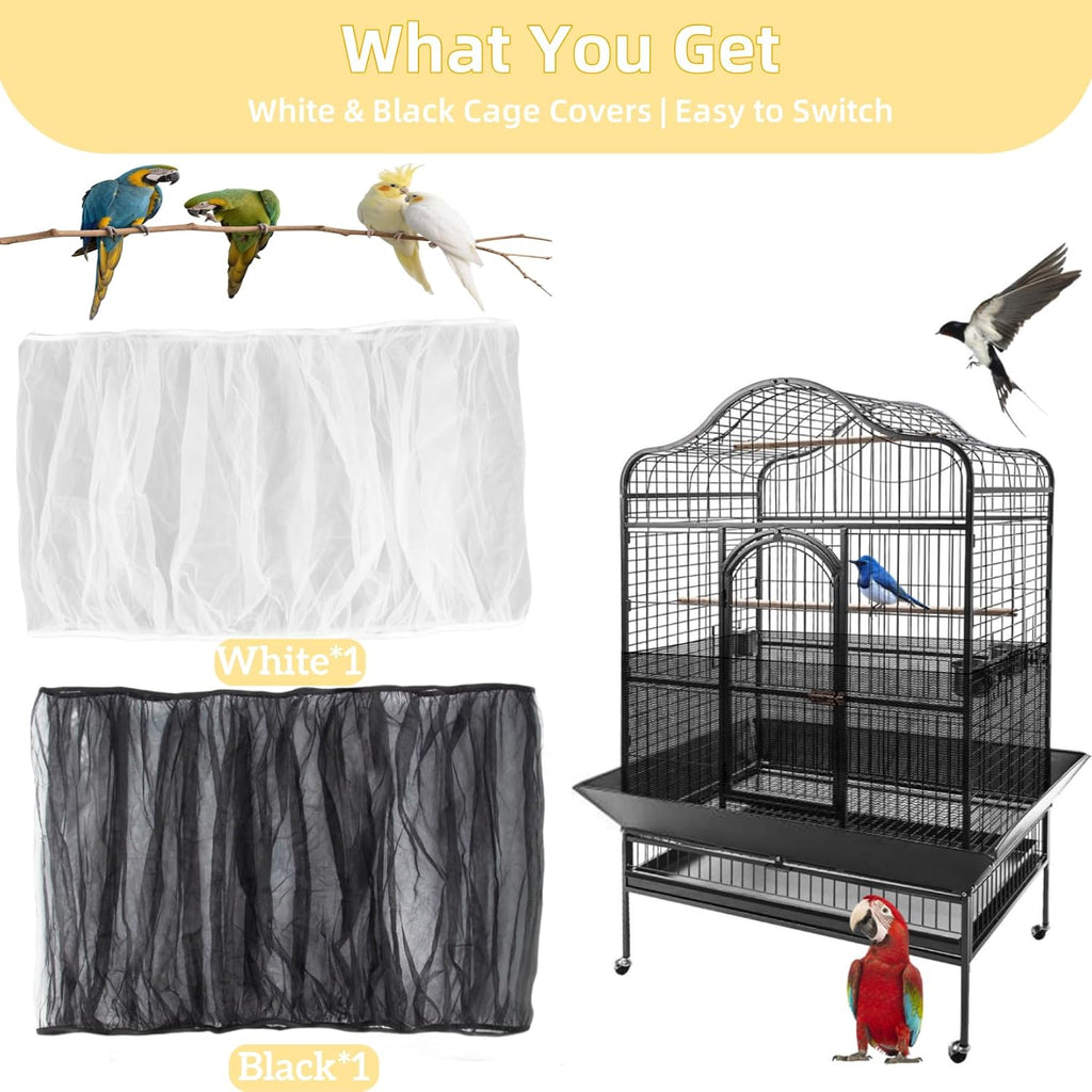 RAINFLOW 2 Pack Bird Cage Seed Catcher - Adjustable Bird Cage Skirt - Image 2