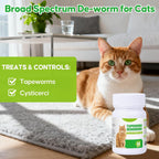 Praziquantel tapeworm tablets for cats bottle side packaging panel