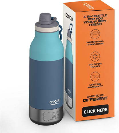 asobu Dog Barky Bottle - Insulated Stainless Steel Water Bottle with 2 Removable Dog Bowls for Food, Treats & Water - Pet-Friendly Travel Bottle for Hiking, Road Trips & Outdoor Adventures - Image 12