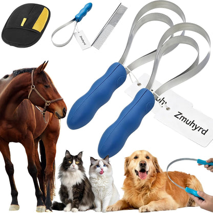 Dual Sided Shedding Blade for Cats & Dogs, Shedding Brush Tool with Stainless Steel Blades, Pet Hair Removal Tool for Horses/Cattle/Sheep, Comfort Grip - Fine & Coarse Teeth for Long Short Hair (MIX) | Dual Sided Shedding Blade - Image 13