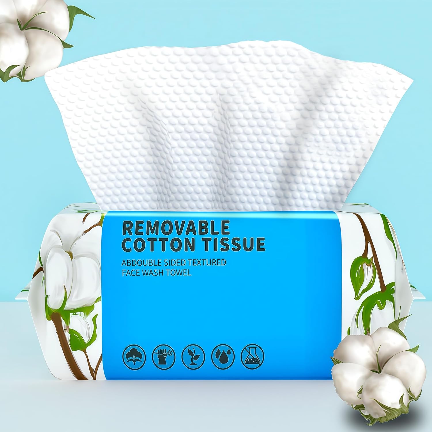 KeeiZoes disposable face towel 100 count pack front view