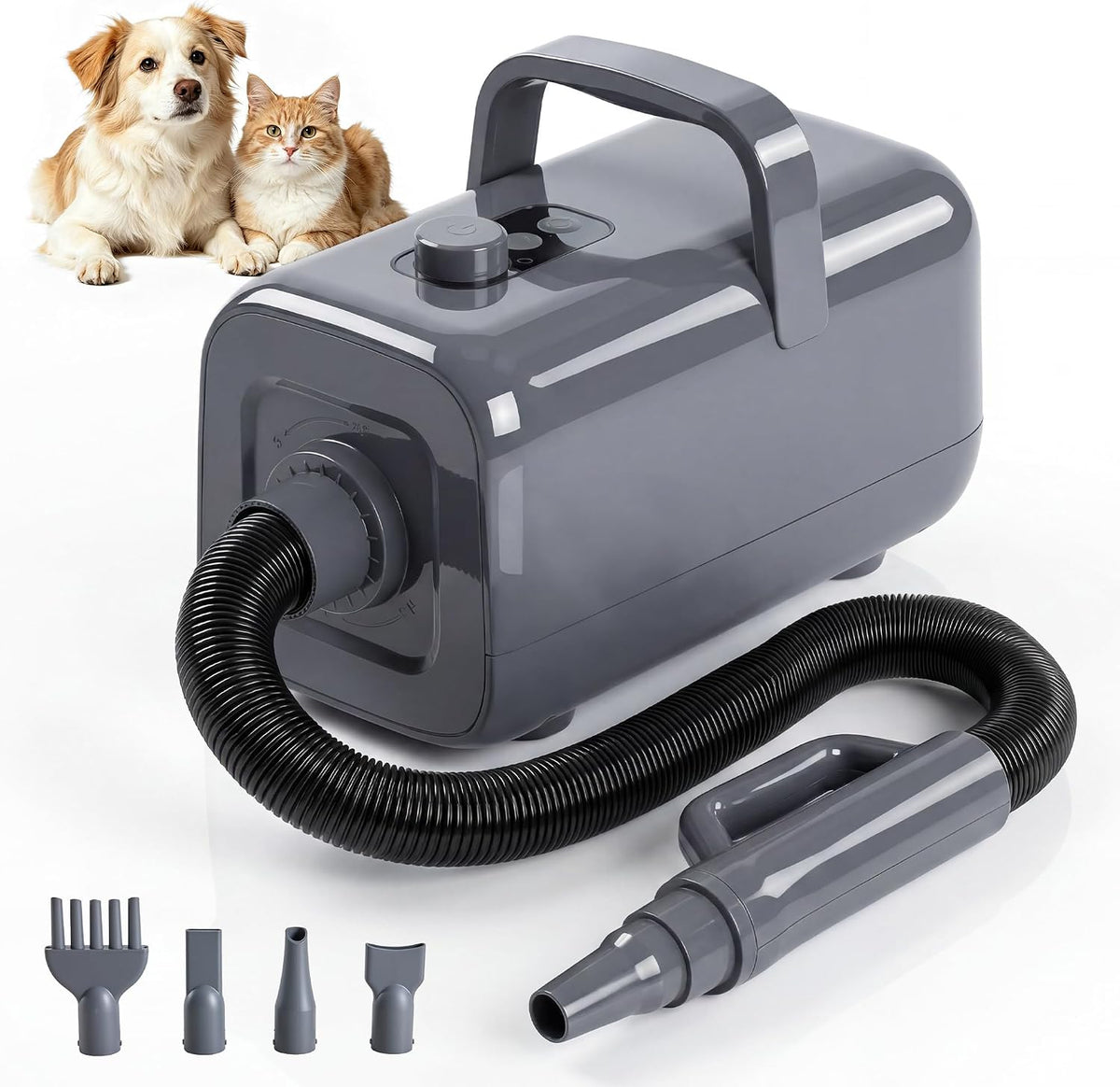 NEWBULIG Pet Grooming Vacuum Kit, 2.5L Dust Cup, 3 Suction Modes and 5 Groomer Tools, Dog Clippers with Cordless Low Noise for Cats, Dogs Other Animals Hair Trimmer - Image 10